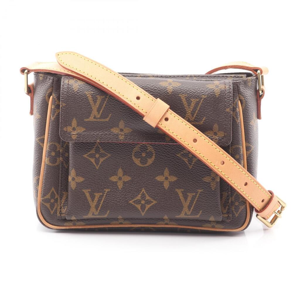 Louis Vuitton Vivacite Canvas Leather Monogram Shoulder Bag Brown